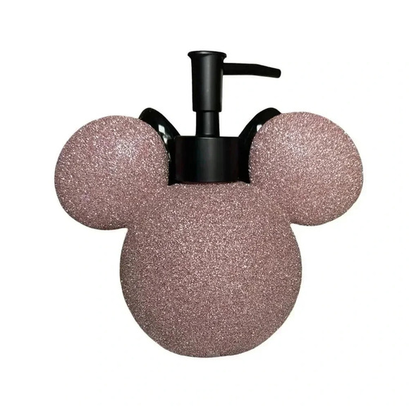 NWB Disney Minnie Mouse Lotion/Soap Dispenser Pump Rose Gold Glitter - Picture 4 of 5